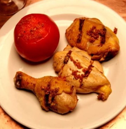 Pollo Marinado a las Brasas en Mesón del Cid